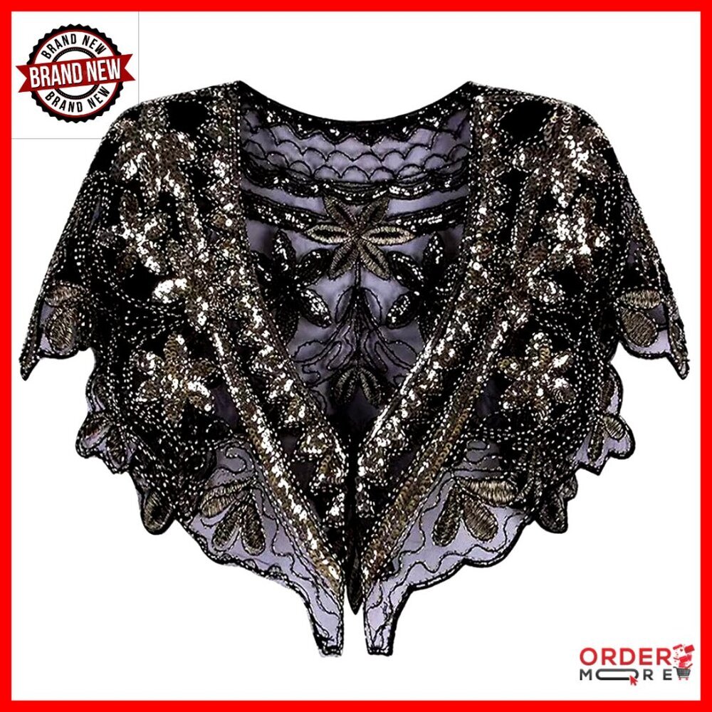 Sequin Beaded Shawl Wrap for Evening Dresses Wedding Party